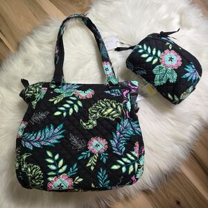 Vera Bradley Floral Quilted Tote and Pouch Set